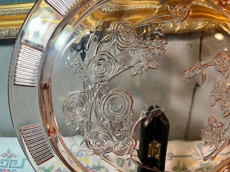 Pink Footed Depression Glass Federal Glass Pie Plate / Cake Etsy