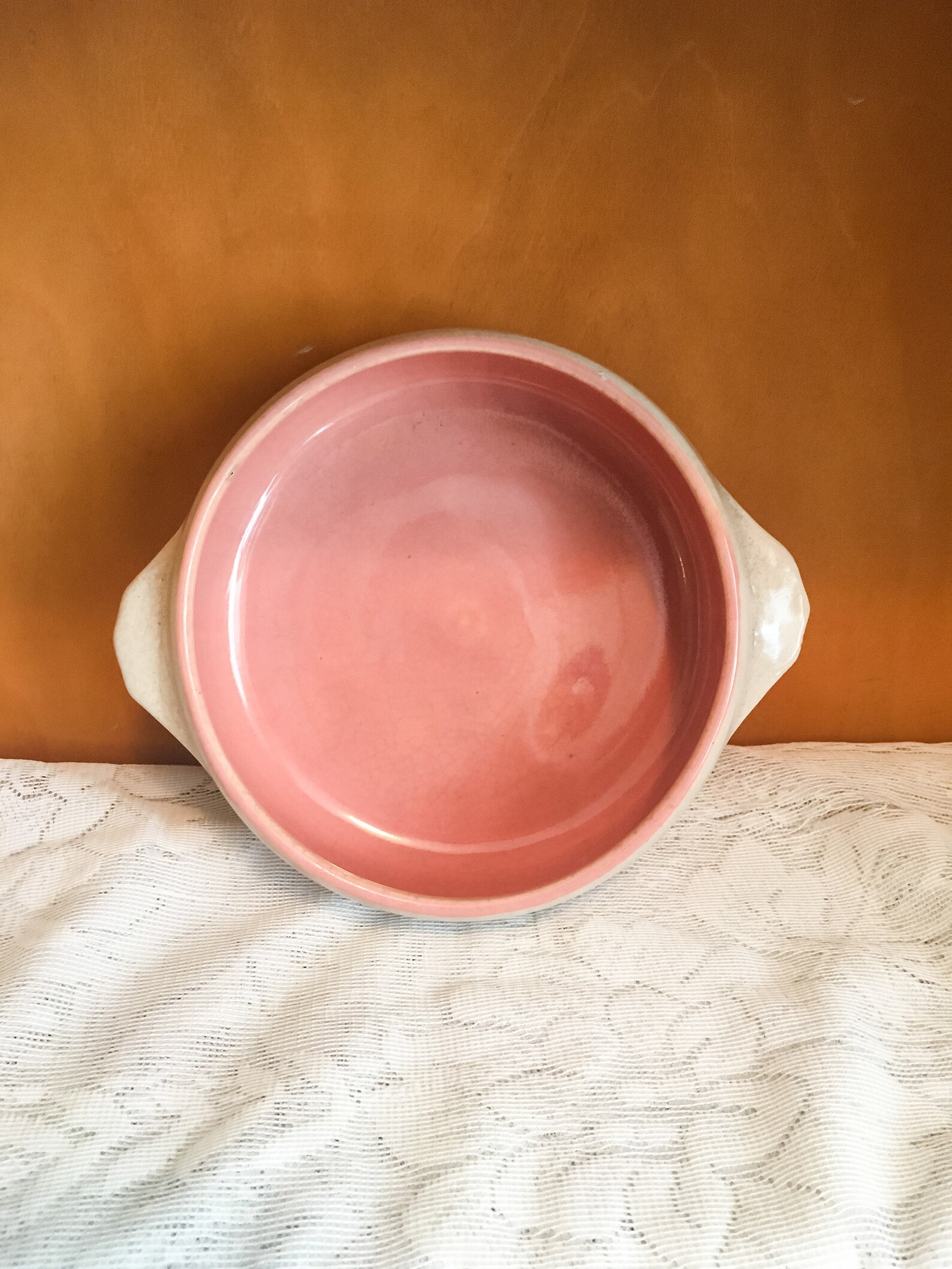 McCoy Pottery Peach and Beige Lidded Casserole Dish Etsy