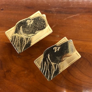 Vintage dog Golden Retriever Cufflinks Gold tone yellow Labrador canine lover