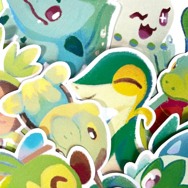 Grass Starter Stickers | Pokémon Gen 1-9 Stickers