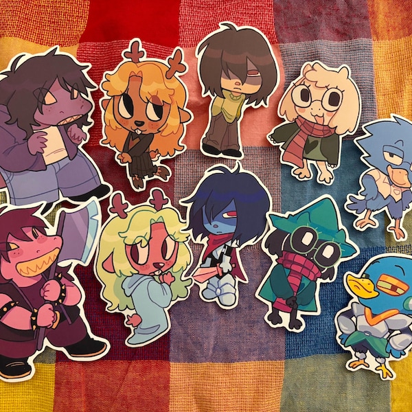 DELTARUNE Pegatinas mate cortadas a mano