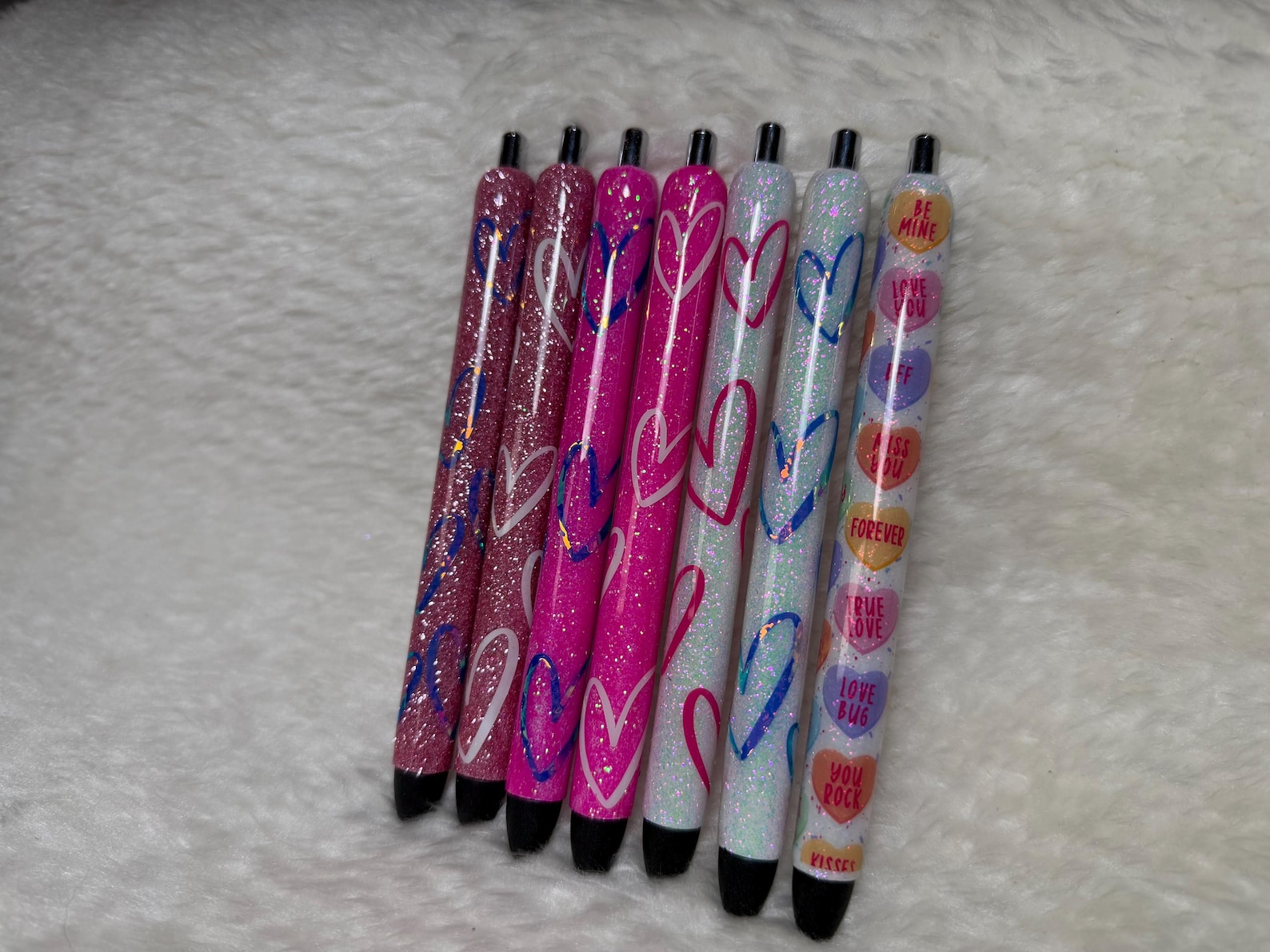 Sparkly Heart Pen | Handmade Glitter Stationery - Etsy
