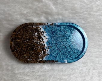 Michigan Sten Pebble Resin Prydnadsskål Vattenvågor