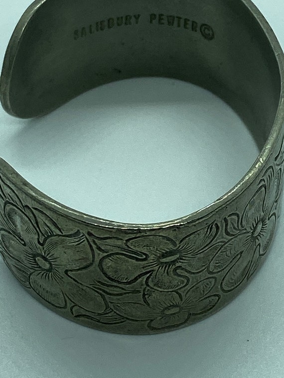 Salisbury Pewter Flower of the Month Cuff Bracelet Gem