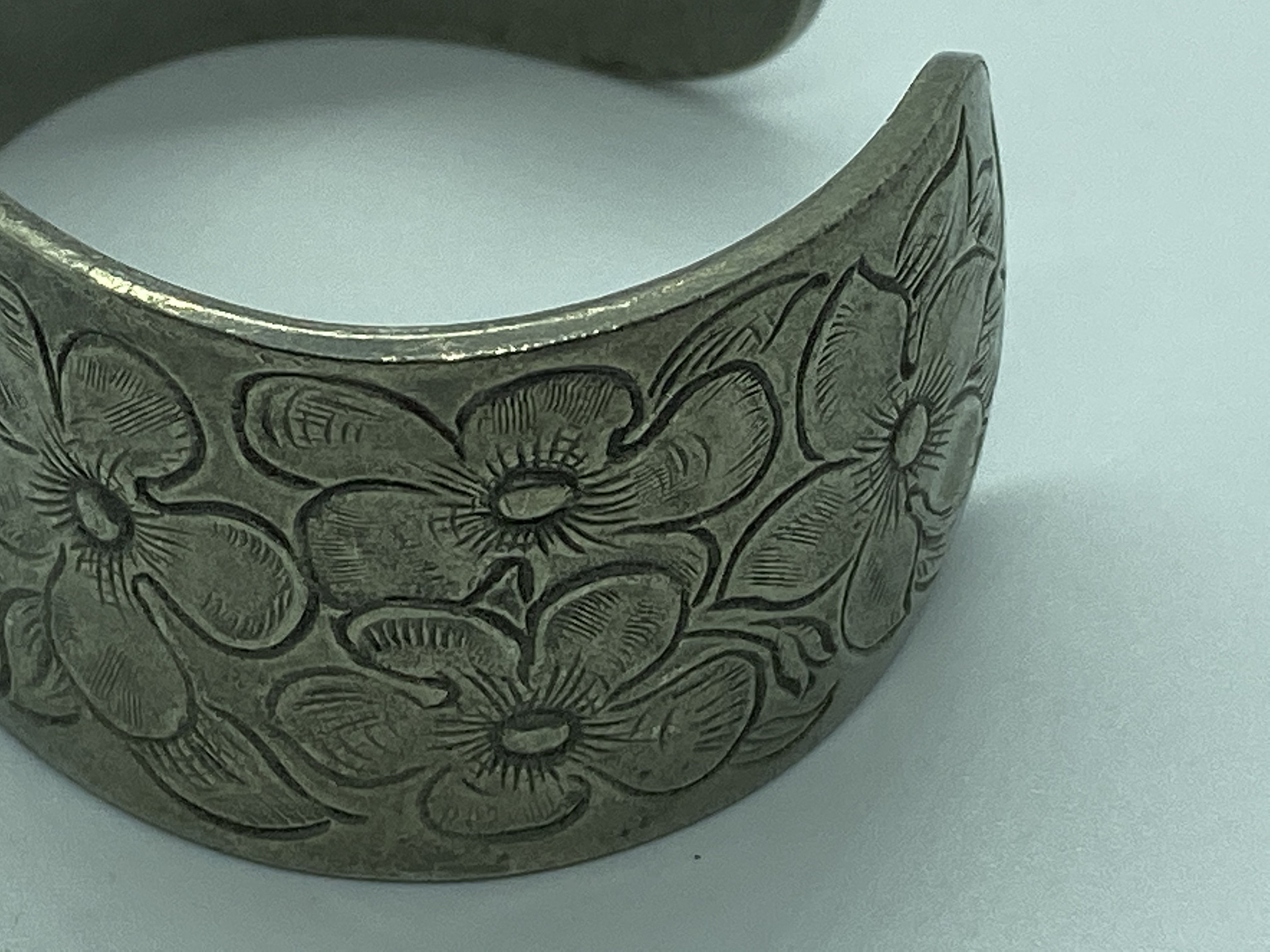 Salisbury Pewter Flower of the Month Cuff Bracelet Etsy