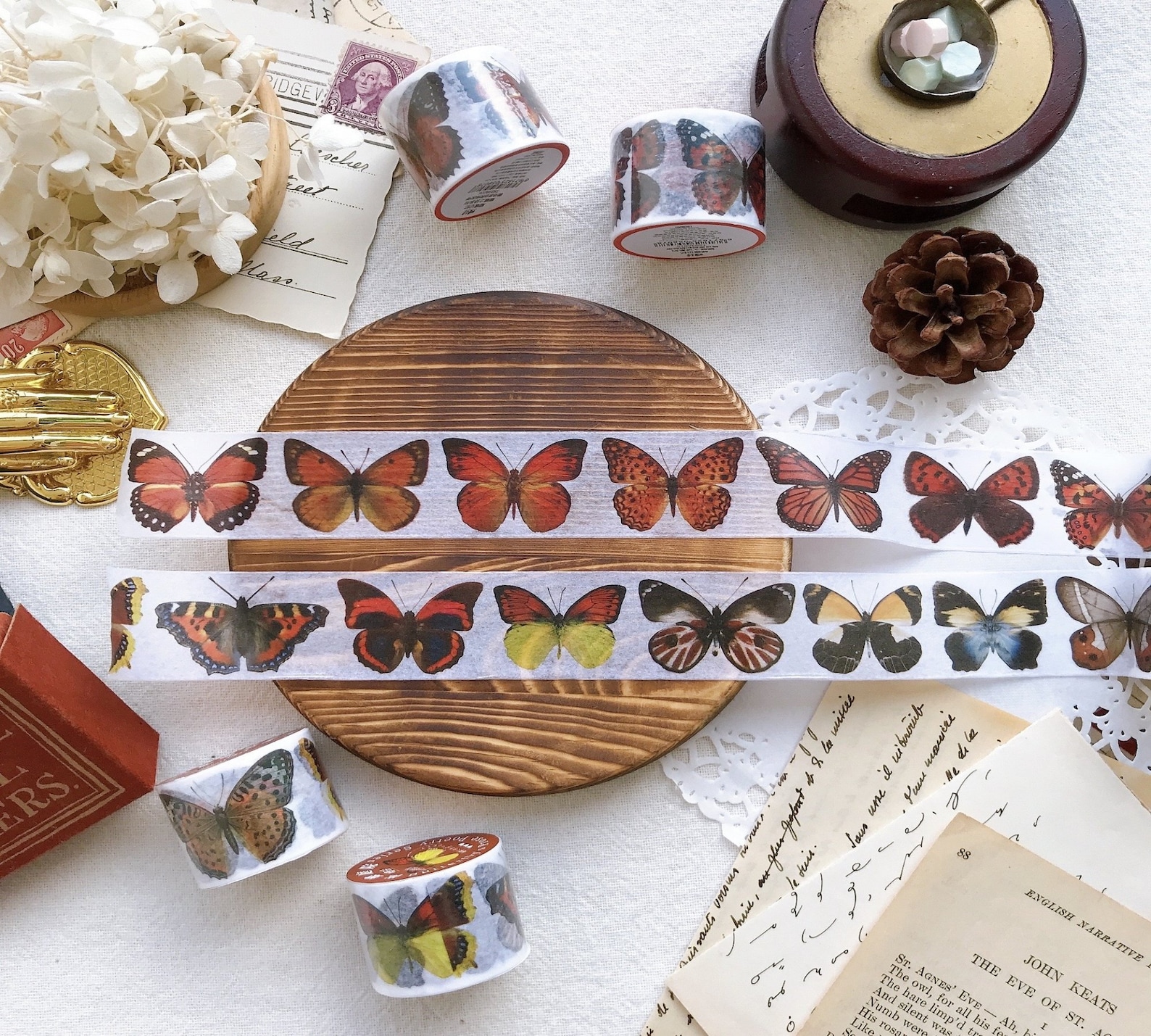 Butterfly Washi Tapes Vintage Style Decorative Masking Tape Etsy