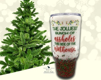 Jolliest Bunch Family Christmas, Hard to shop for gifts, holiday tumbler