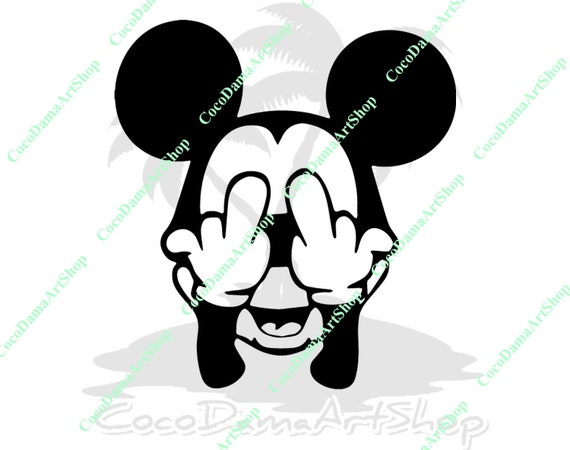 Mickey Middle Finger Svg Mickey Mouse Svg Middle Finger
