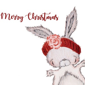 Printable Christmas Woodland Animal Card