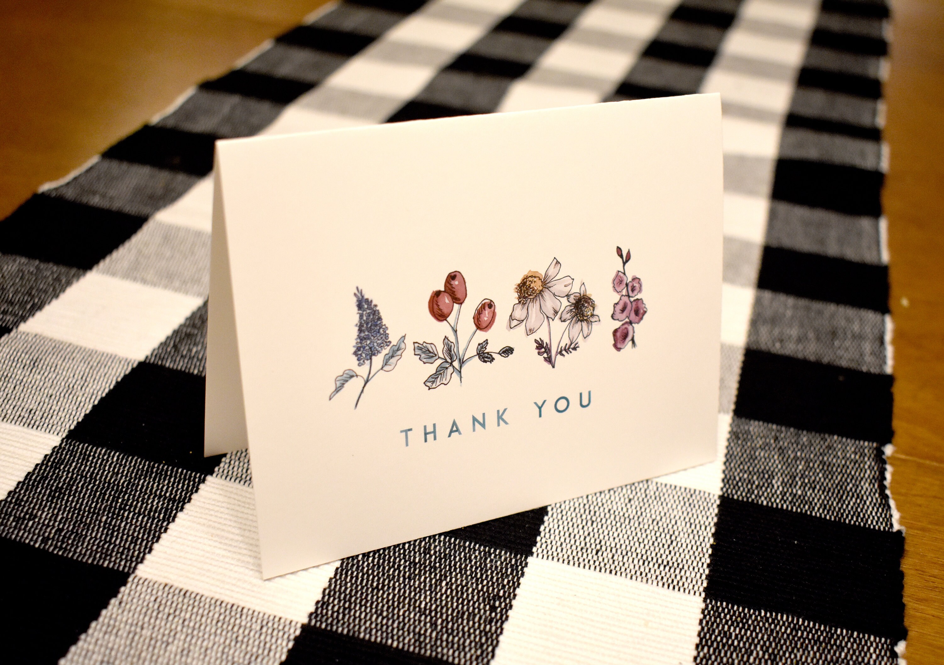Printable Floral Thank You Note Card - Etsy