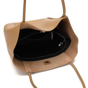 Minimalist Genuine Leather Tote Large Handbag Top Handle | Etsy