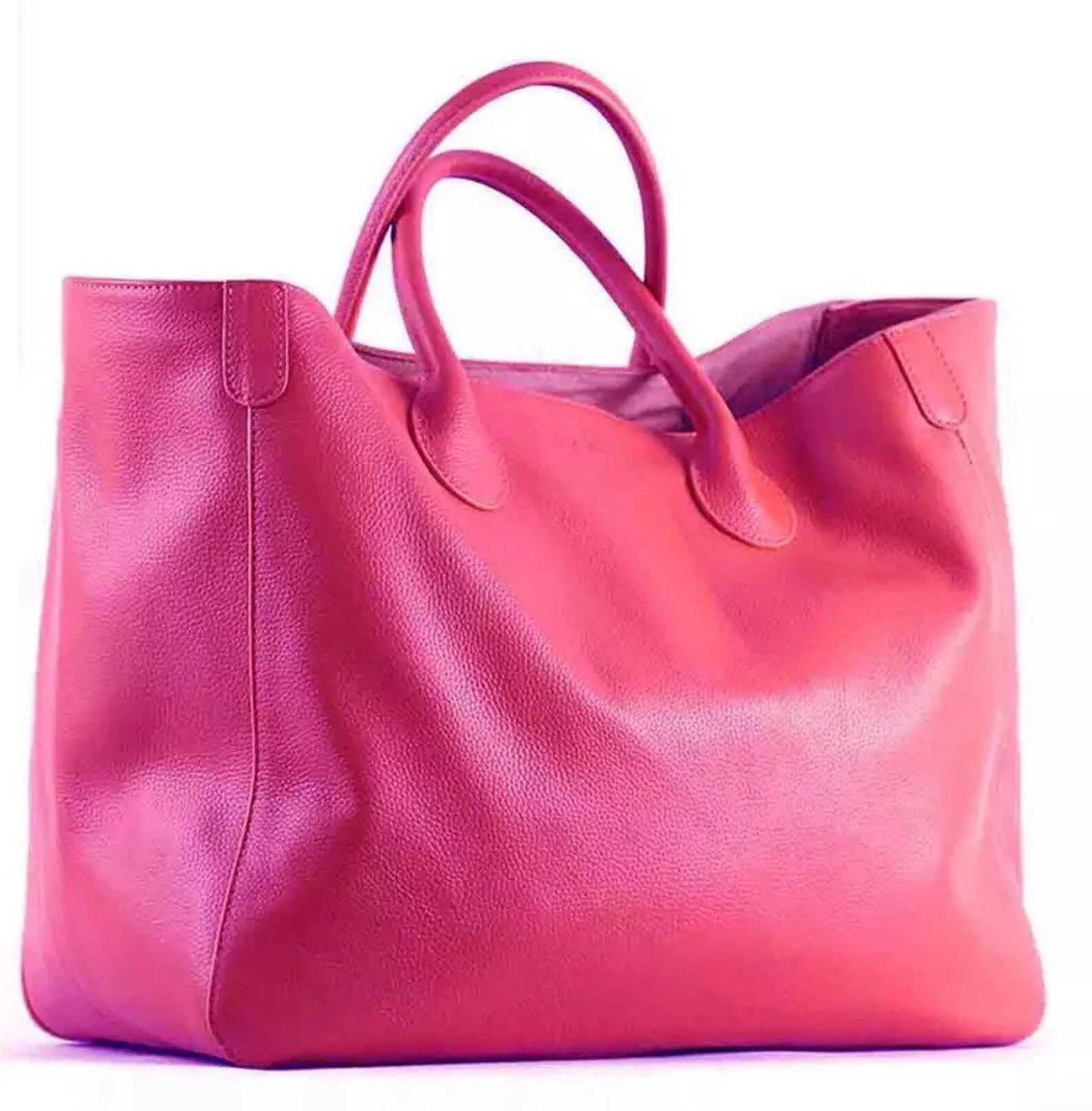 Pink Leather Bag - Etsy