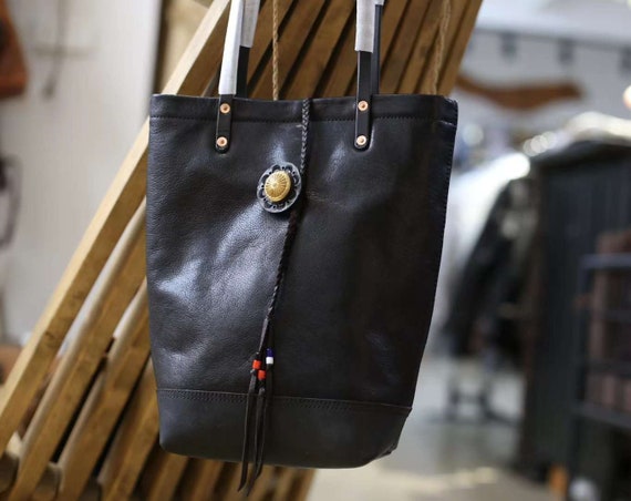 Full Grain Leather Bohemian Shoulder Bag Tote Bag Handmade - Etsy