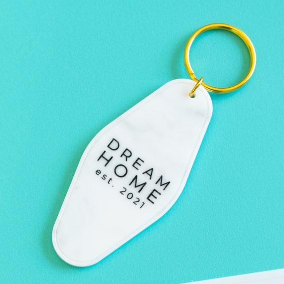 Motel Style Marble Acrylic Keychain for Closing Day Gift, Dream