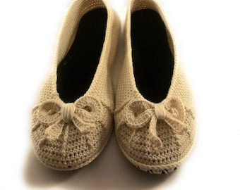 Beige Knitted Slippers