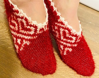 Red slippers, mother days gift,home slippers