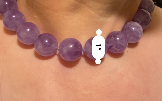 Amethyst sterling silver necklace, huge purple am… - image 2