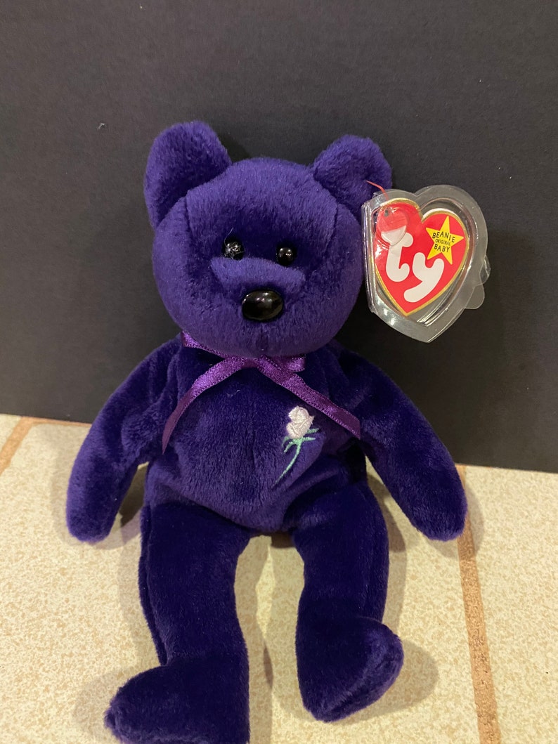 Ty Princess Diana Beanie Bear Original PVC Pellets 1997 1st Edition image 2