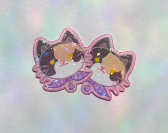 Mochi Cat vinyl sticker | holographic