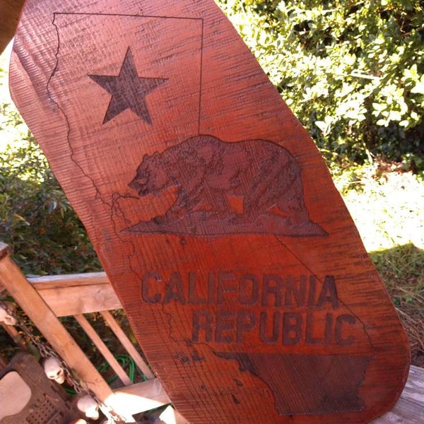 Unique Redwood California Engraving