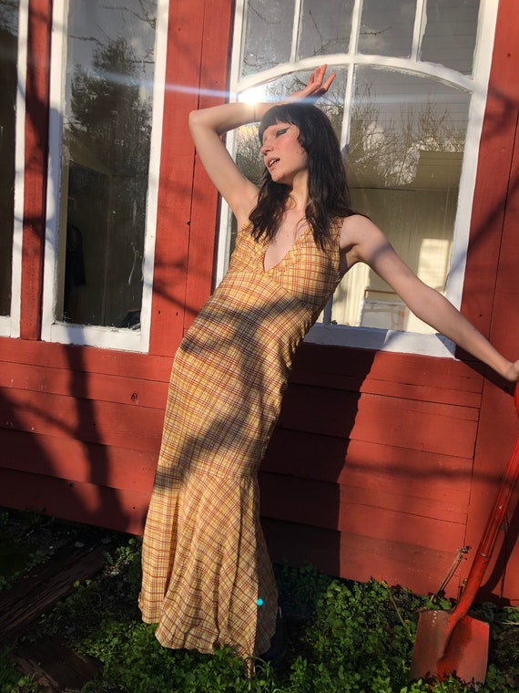 Rare Vintage 1930’s Trumpet Dress // 1930s Rayon G
