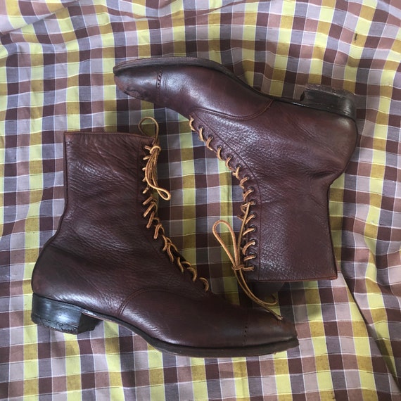 1930s Vintage Leather Lace Up Boots