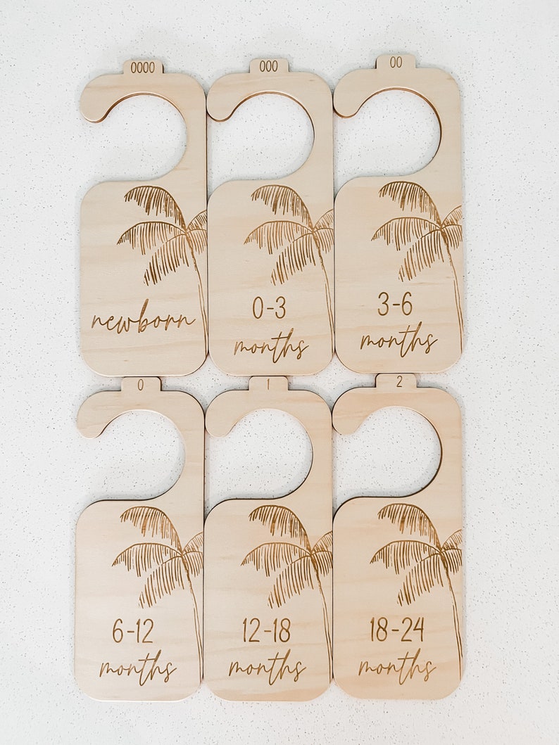 Palm tree baby wardrobe dividers wooden image 3