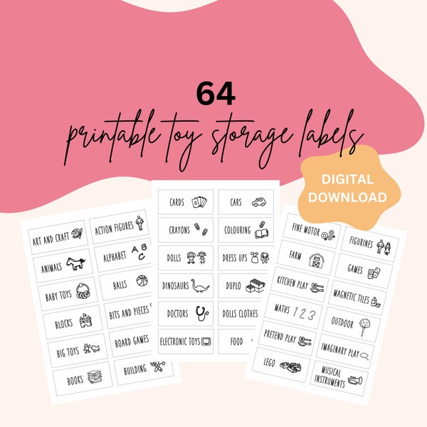 Printable toy storage labels | Ikea trofast toy labels | Digital file only