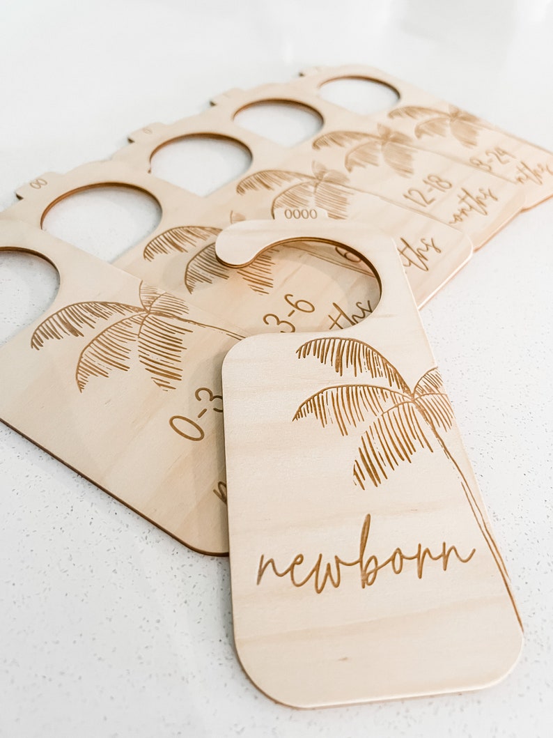Palm tree baby wardrobe dividers wooden image 2