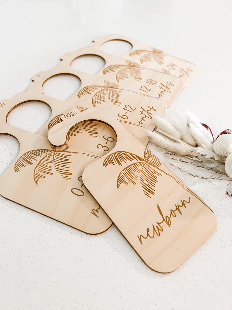 Palm tree baby wardrobe dividers wooden image 4