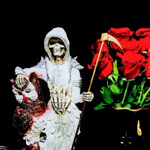 Blessed Santa Muerte Statue La Niña Blanca  Large Santa Muerte Holy Death Statue Santa Muerte Gift Grim Reaper Statue Santa Muerte 21.5"
