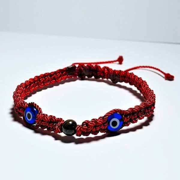 Red Protection Bracelet Tiger's Eye Bracelet Adult Protection Bracelet Evil Eye Baby Protection Pulsera Mal de Ojo Baby Eye Bracelet