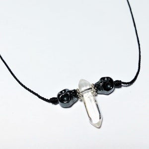 Santa Muerte Necklace, Black Santa Muerte, Holy Death Necklace, Protection Necklace, Hex Protection, Grim Reaper Necklace, Healing Crystal