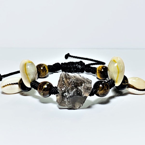 Protection Bracelet, Smoky Quartz Bracelet, Tiger's Eye, Dispelling, Anti-Hex, Witchcraft Protection, Hex Protection, Psychic Attack