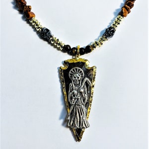 Blessed Santa Muerte Amulet, Protection Necklace, La Santa Muerte, Santa Muerte Necklace, Holy Death Protection, Santa Muerte Gift Altar