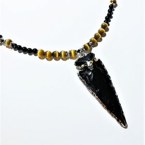 Powerful Protection Santa Muerte Necklace High Energy Obsidian Protection Holy Death Necklace Holy Death Gift Santa Muerte Collar Witchcraft