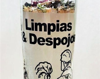 Limpias y Despojos Candle, Spiritual Cleansing Candle, 9 Day Candle, Ritual Candles, Novena Candle, Fixed Candle, Veladora Preparada