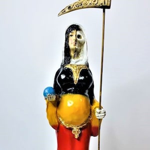 Blessed Santa Muerte Statue, Pregnant Santa Muerte, Santa Muerte Embarazada, Fertility, Rainbow Sanat Muerte 7 Potencias