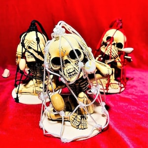 Blessed Santa Muerte Statue Santa Muerte Protection Holy Death Statue See No Evil Hear No Evil Speak No Evil Envy Protection Holy Death Gift