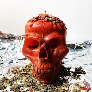 Powerful Prepared Love Skull Candle, Santa Muerte Roja, Veladora del Amarre, Relationship, Love Kindle, Relationship Protection Santa Muerte