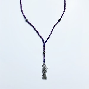 Blessed Santa Muerte Necklace Purple Santa Muerte Holy Death Necklace Santa Muerte Gift Altar Amulet Santa Muerte Collar