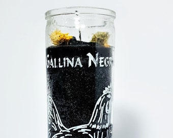 Gallina Negra Candle Spiritual Cleansing Black Hen Candle Hex Removal Negative Energy Removal Prepared Gallina Negra Candle Vela Preparada