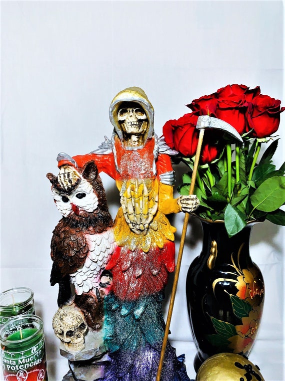 祝福されたサンタ・ムエルテ像 大きな虹のサンタ・ムエルテ 7つの力