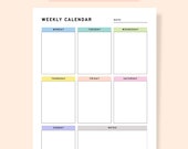 Weekly Schedule Template, Printable Weekly Planner, Weekly Calendar, Weekly To Do List for Families and Kids, School Schedule | Digital PDF
