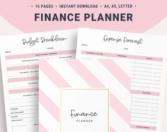 Finance Planner Printable, Finance Tracker, Budget Planner, Budget Template, Savings Tracker, Expense Tracker, Monthly Budget, Debt Tracker