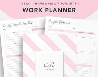 Project Management Planner, Printable Work To do List, Student Productivity Planner, Project Tracker, Work Organization Planner PDF