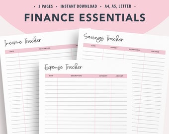 Household Budget Planner Printable, Monthly Financial Planner, Budget Template for Saving Money, Spending Tracker, Bills and Expense Tracker