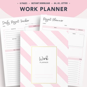 Project Management Planner, Printable Work To do List, Student Productivity Planner, Project Tracker, Work Organization Planner PDF