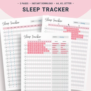 Afdrukbaar slaaptracker, slaaplogboek, slaapdagboek, zelfzorggrafiek, slaapgrafiek, welzijnstracker, Gezondheids- en welzijnstracker