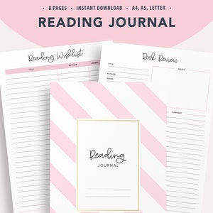 Reading List Printable Planner, Reading Journal Log, Books to Read, Book List, Reading Log, Reading Tracker, Book Lovers, Reading Challenge
